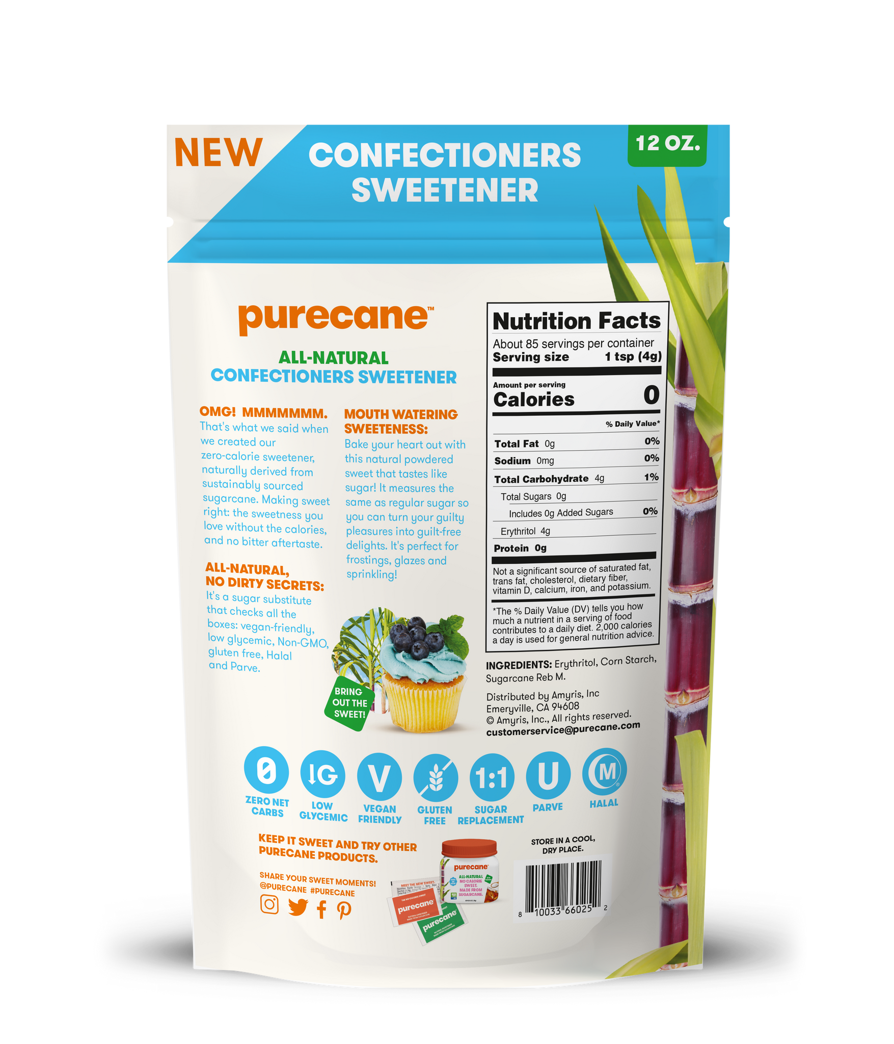 Purecane Confectioners Sweetener 12oz
