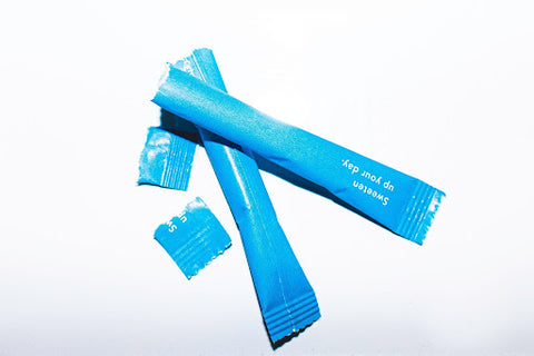 Blue opened packets