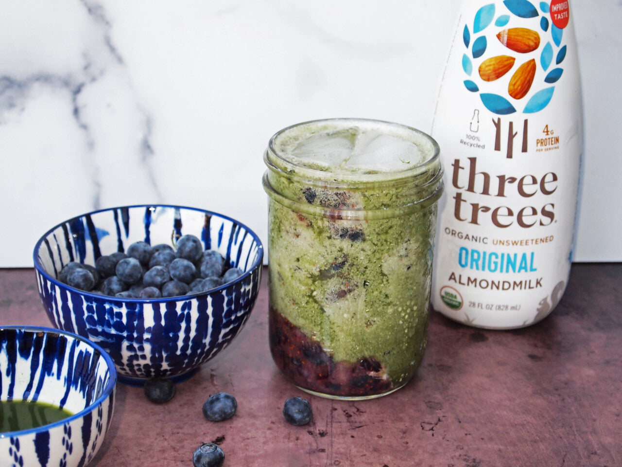 Blueberry Matcha Latte