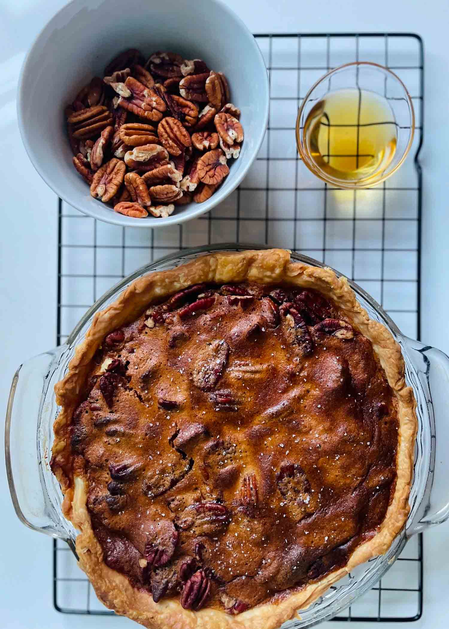 Low Sugar Pecan Pie Recipe with Maple and Bourbon