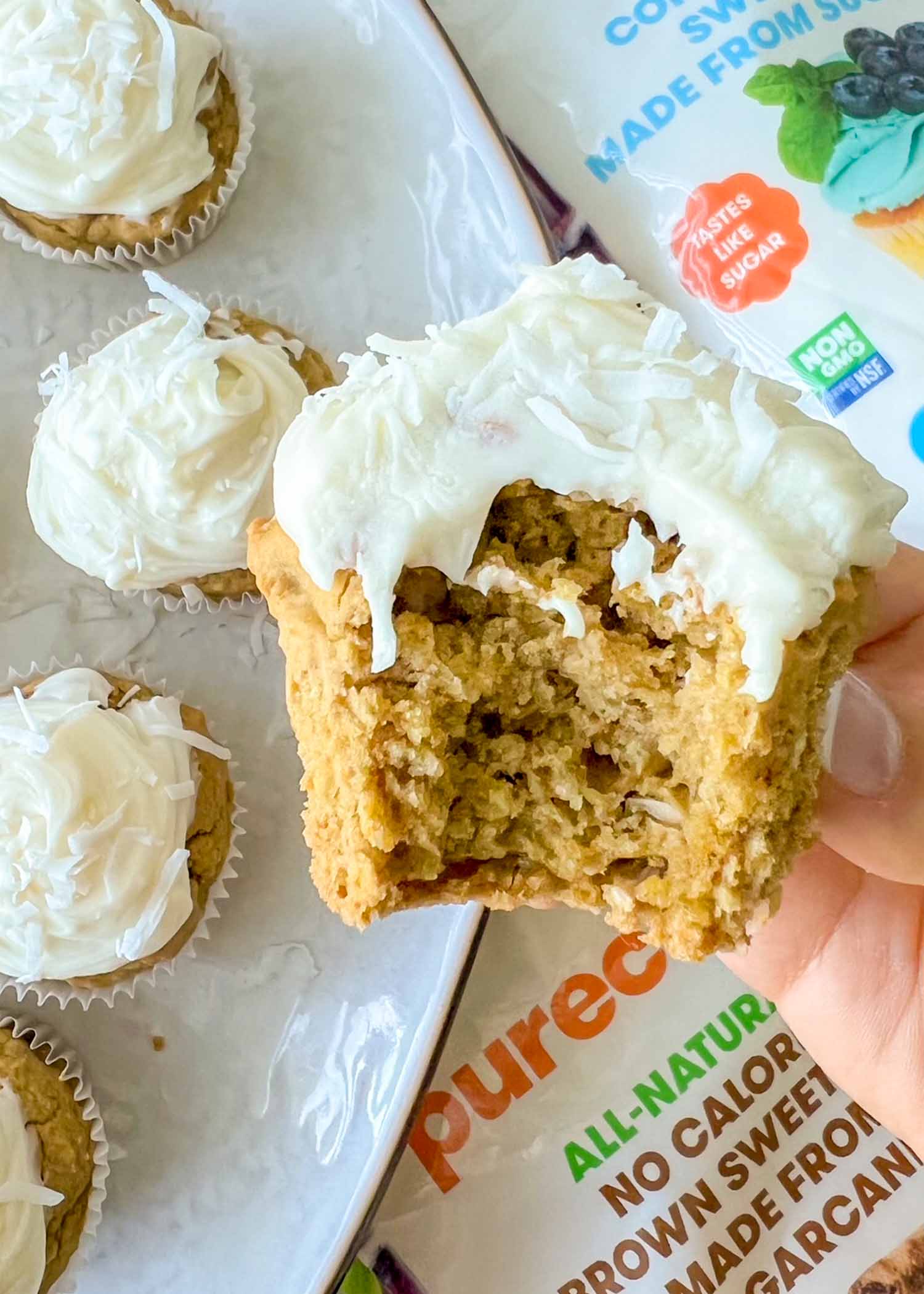 Vegan Gluten-Free Coconut Cupcakes Recipe with Cream Cheese Frosting