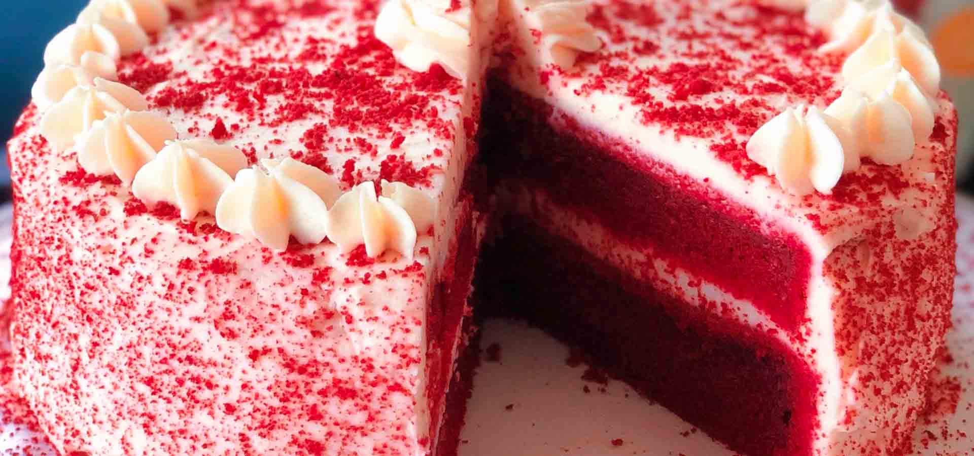 RED VELVET CAKE WITH CREAM CHEESE FROSTING
