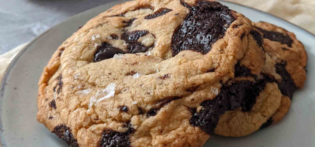 Reduced Sugar Chocolate Chocolate Chip Sea Salt Cookies