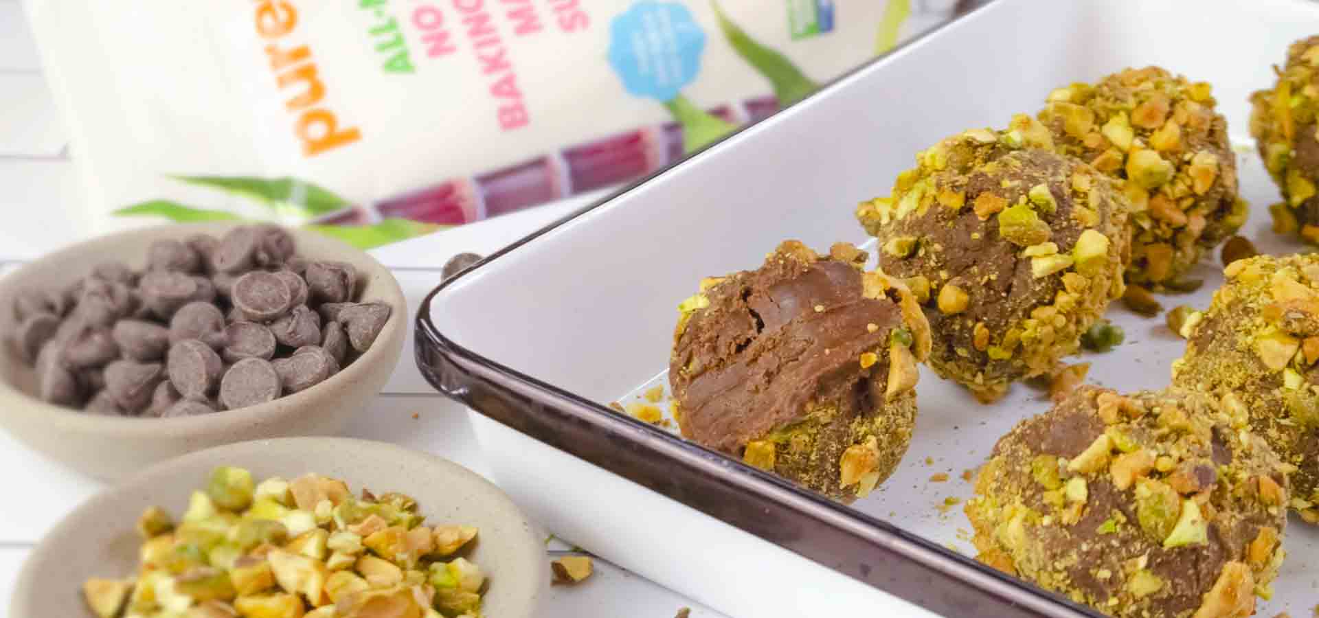 No Bake, Sugar-Free Pistachio Truffles for Passover Recipe