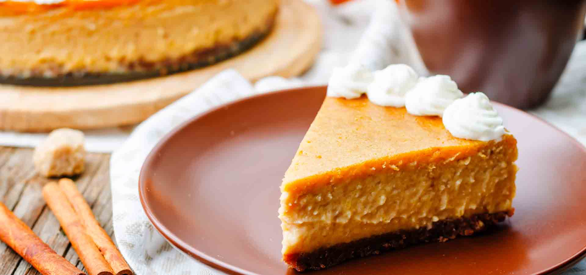 Reduced Sugar Pumpkin Pie Cheesecake