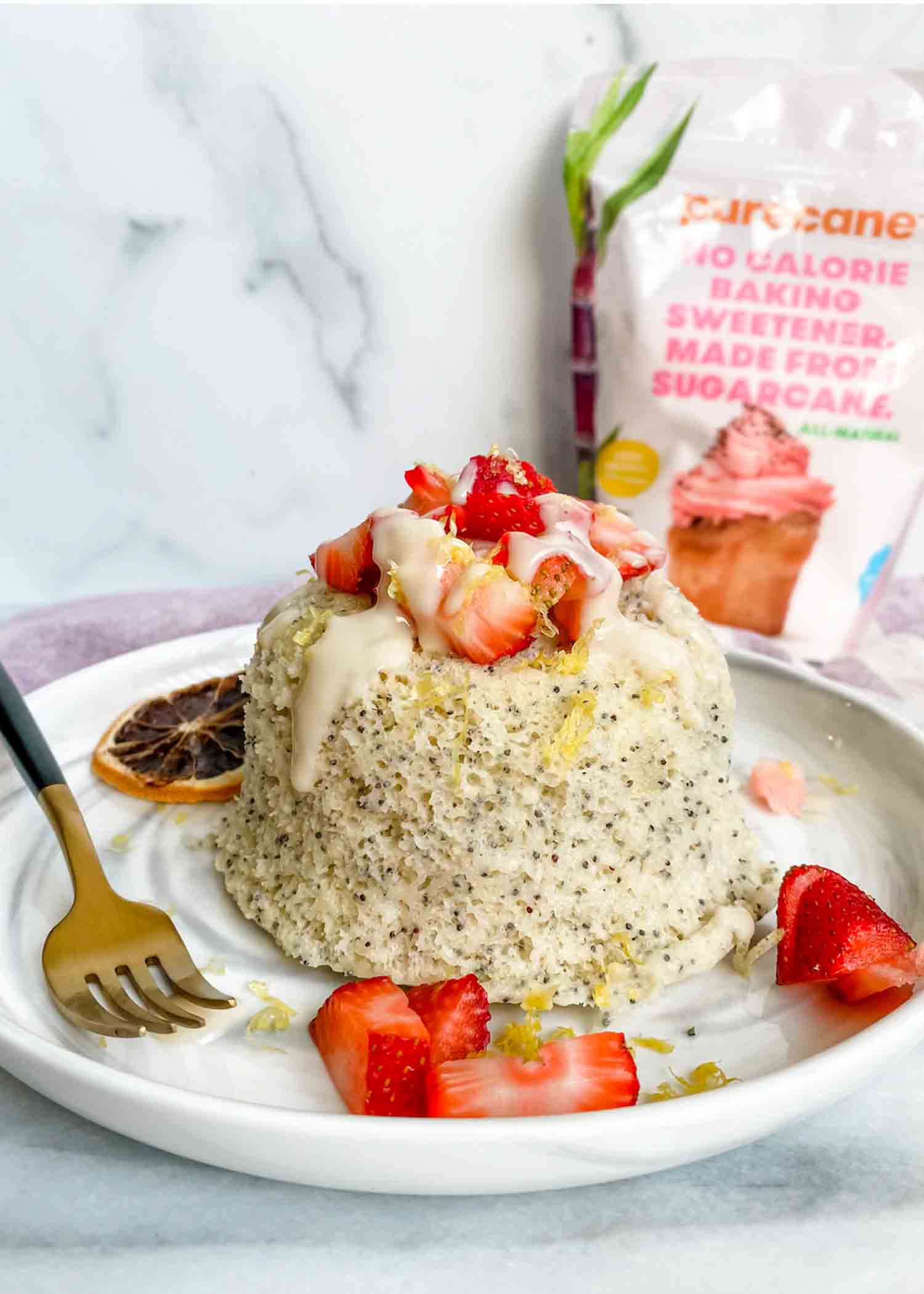 Sugar Free Recipe for Mug Cake - Lemon Poppy Seed
