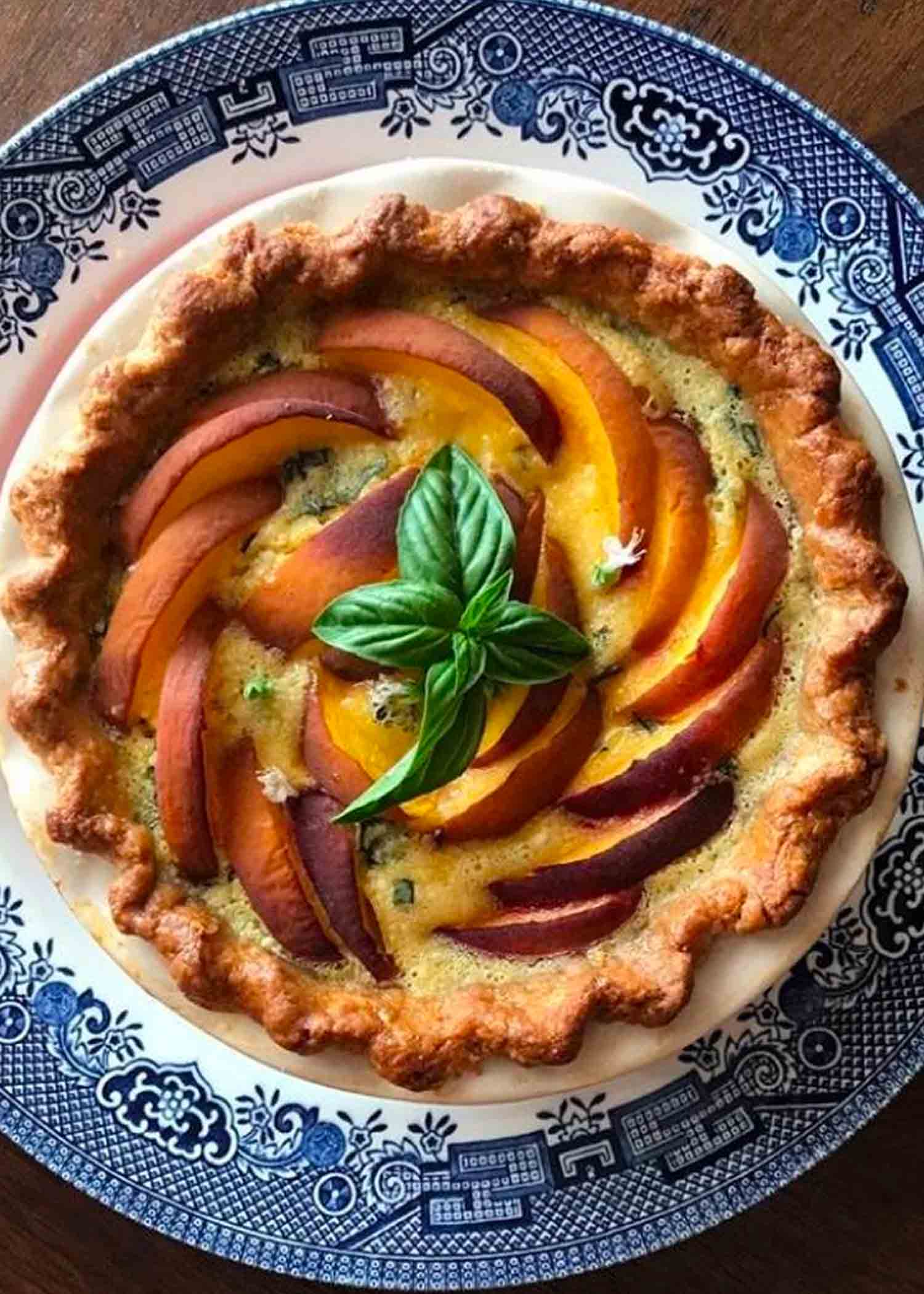 Low Sugar Pie Recipe - Peachy Basil Pie