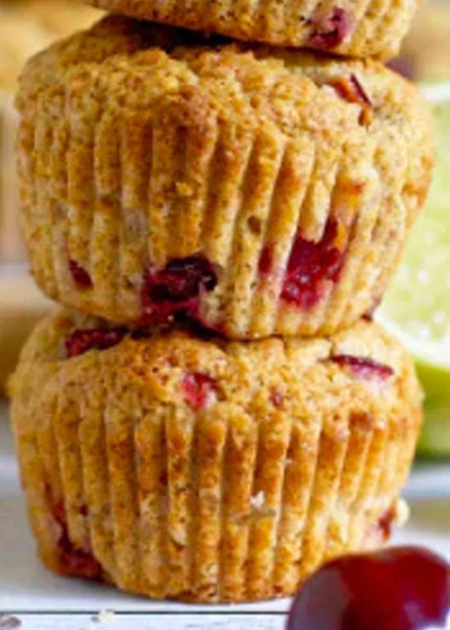 Healthier Cherry Lime Muffin Recipe - No Sugar Added