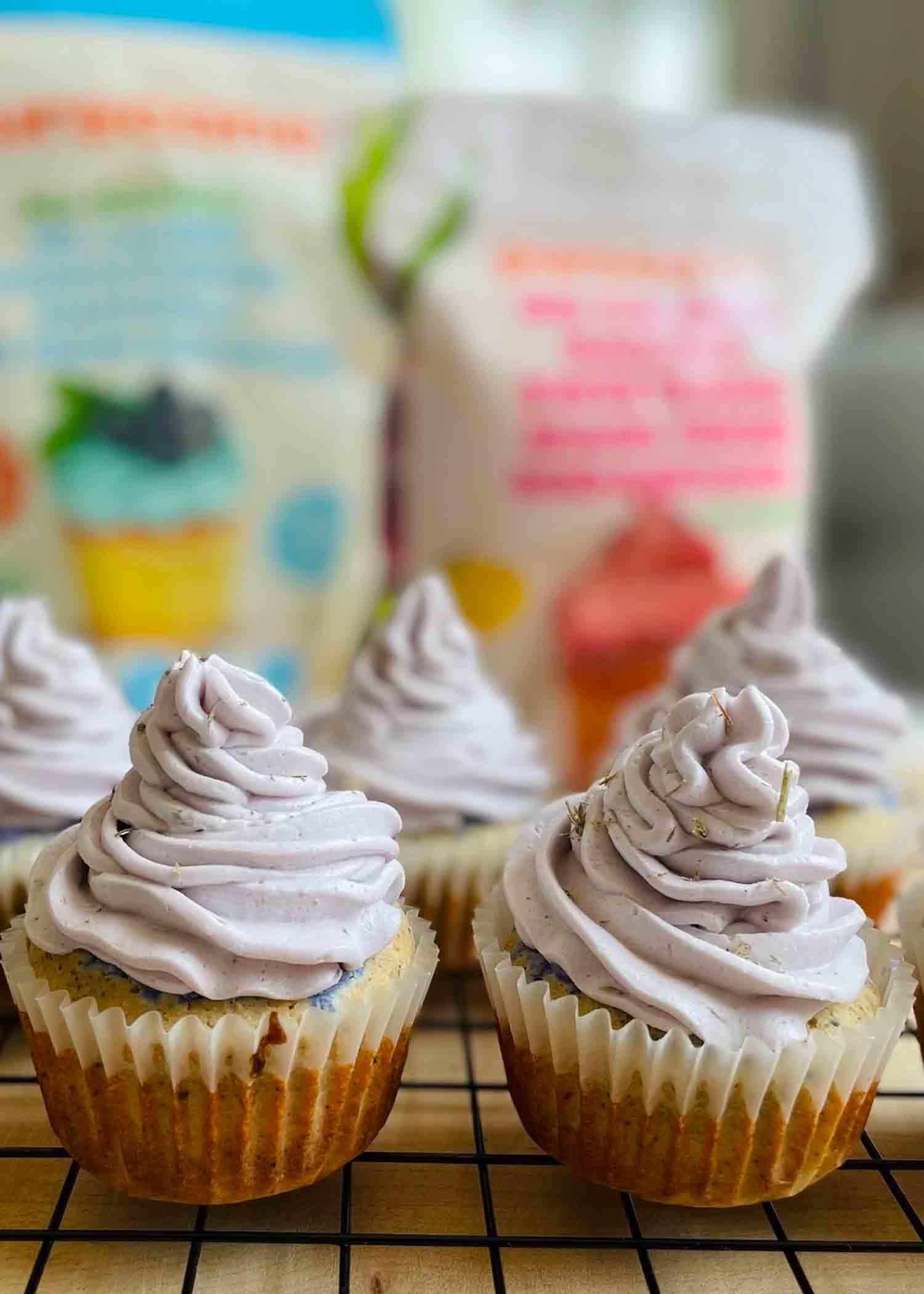 Reduced Sugar Earl Grey Lavender Cupcake Recipe