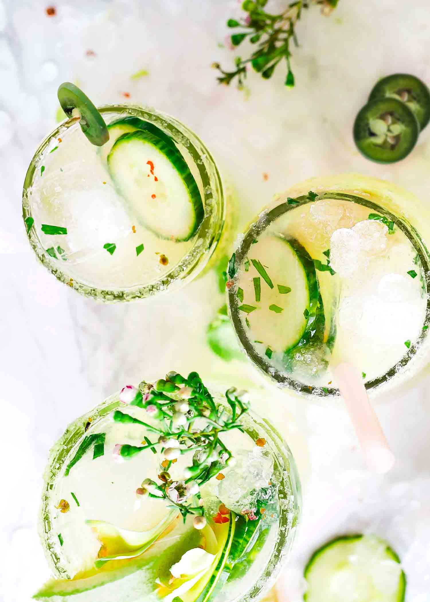 Reduced Sugar Cucumber Jalapeno Margarita Recipe