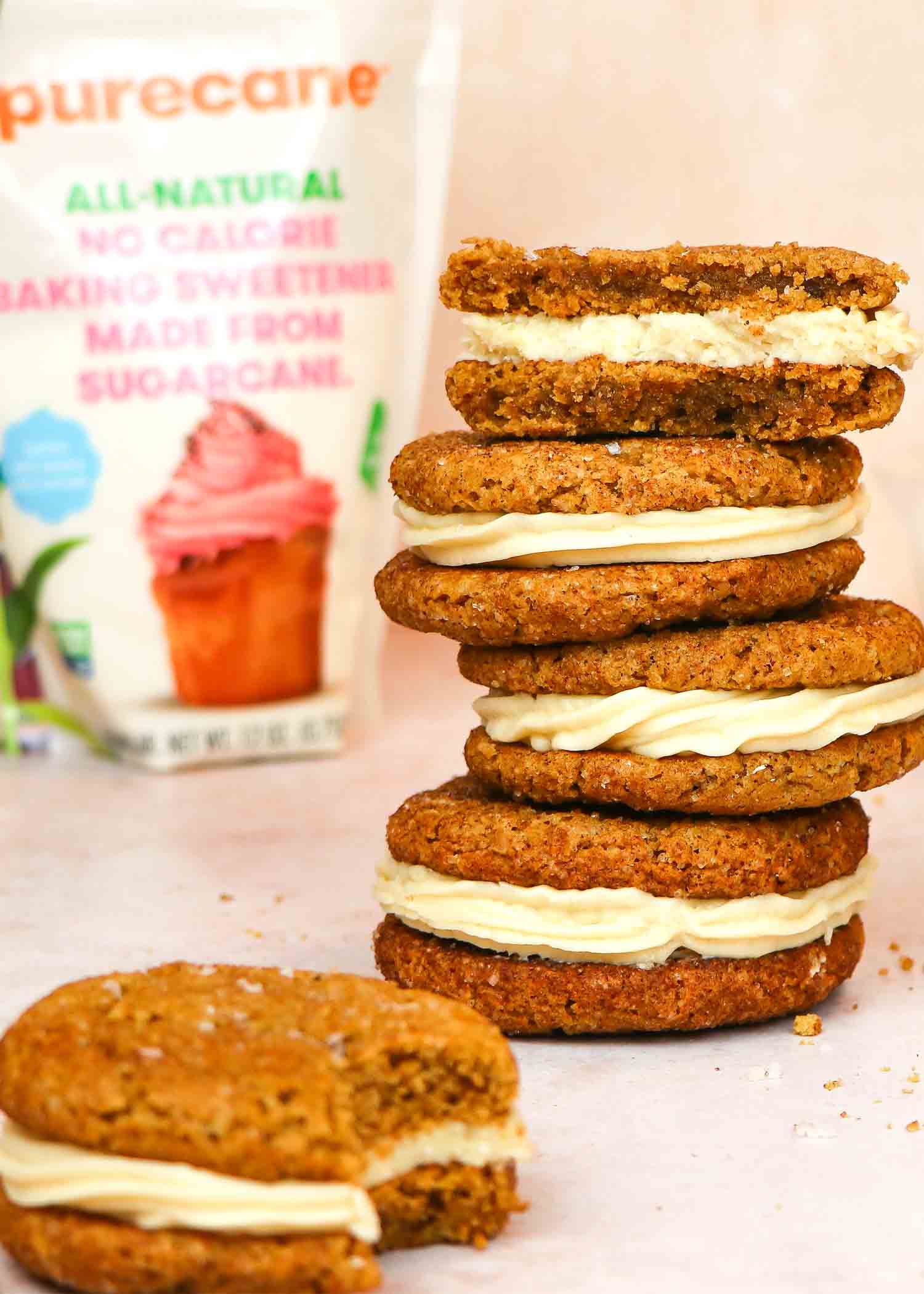 Low Sugar Pumpkin Snickerdoodle Sandwich Cookie Recipe