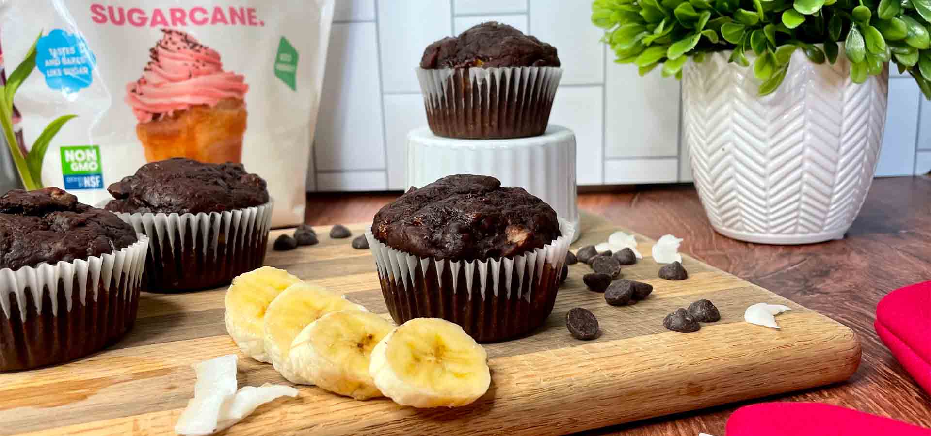 Chocolate Coconut Banana Muffins