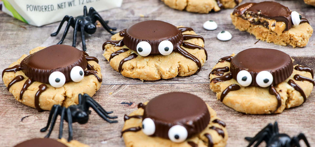Peanut Butter Cup Spider Cookies for Halloween