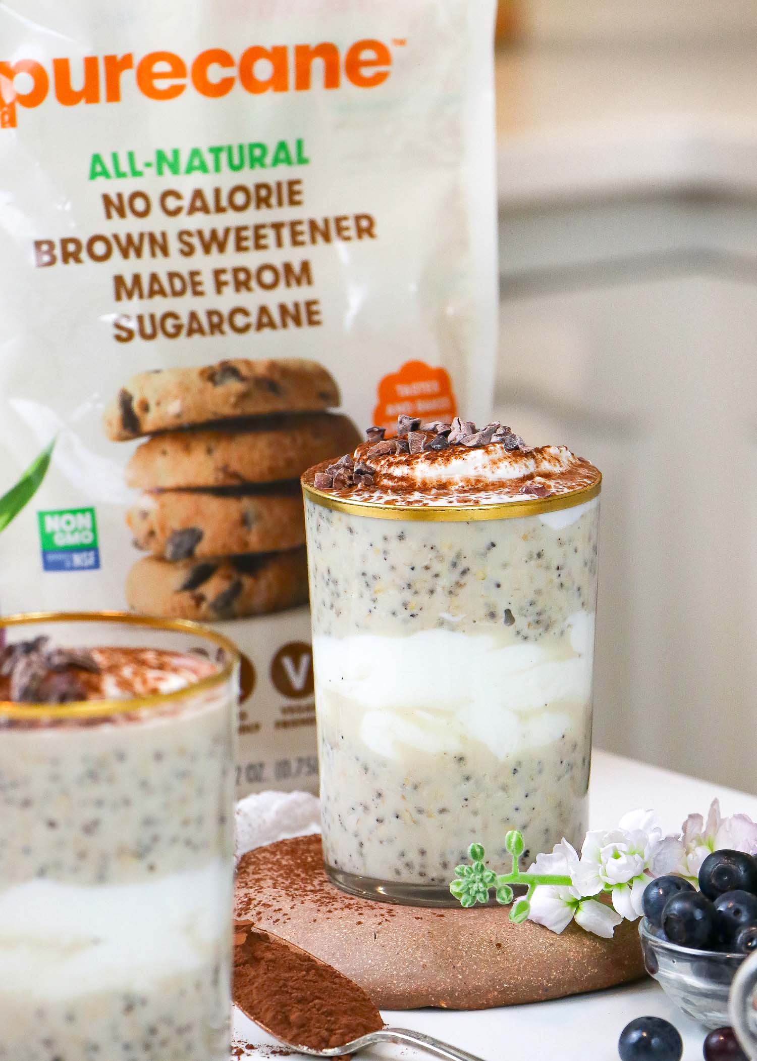 Recipe for Tiramisu Overnight Oats - Reduced Sugar and Low Sugar Friendly Breakfast Option