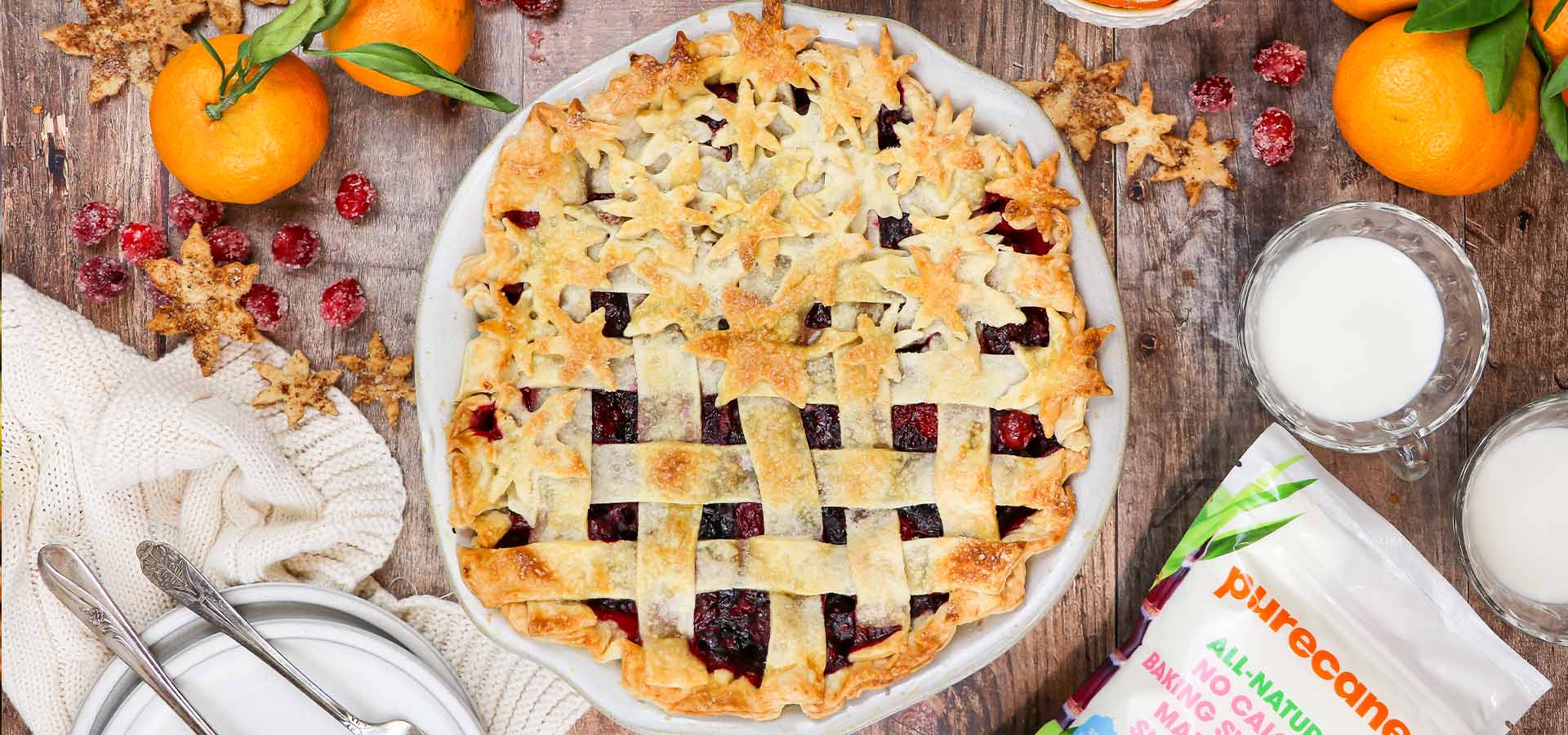 Cranberry Cherry Snowflake Pie