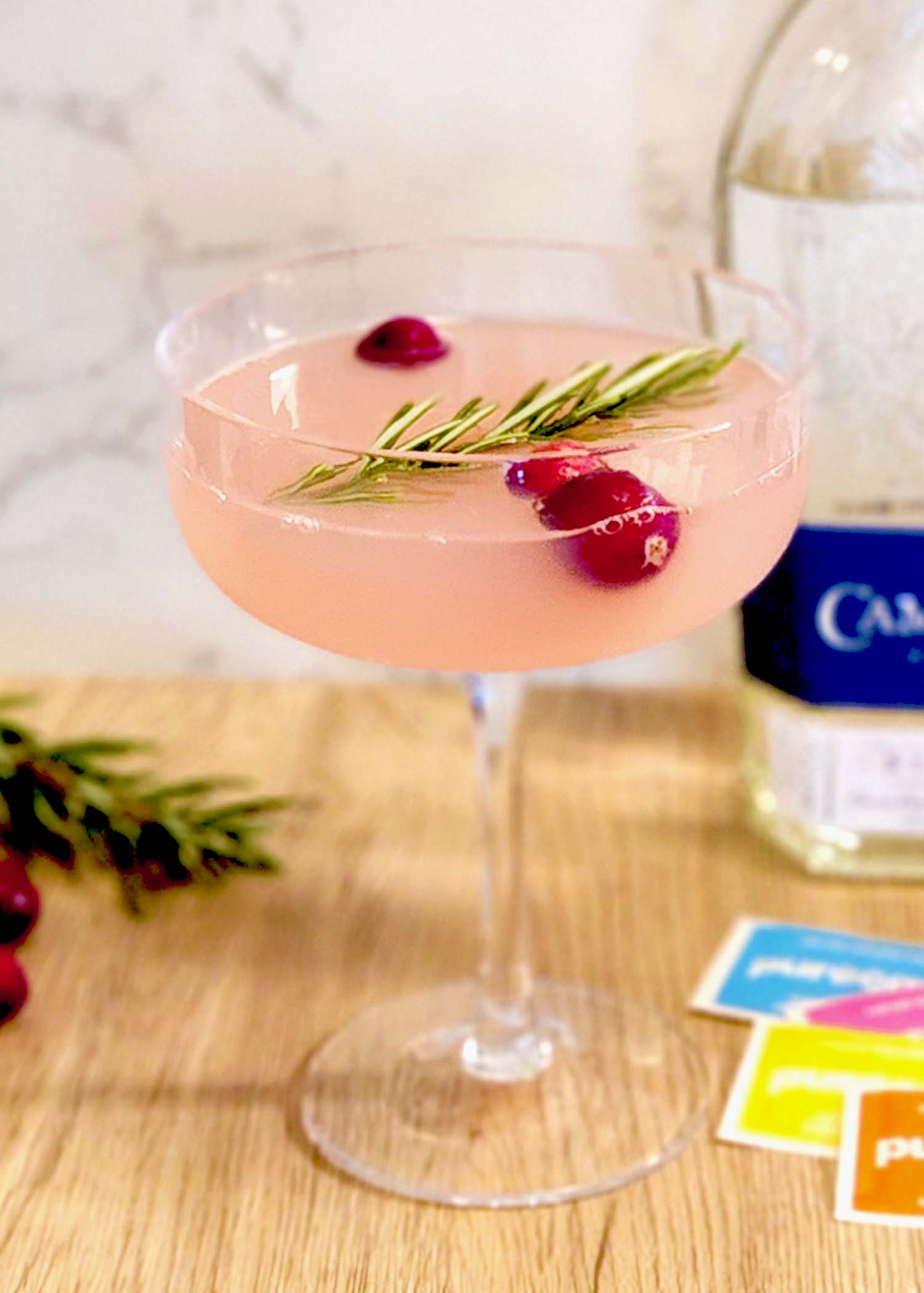Winter Cranberry Tequila Sour Cocktail Recipe - No Sugar Added