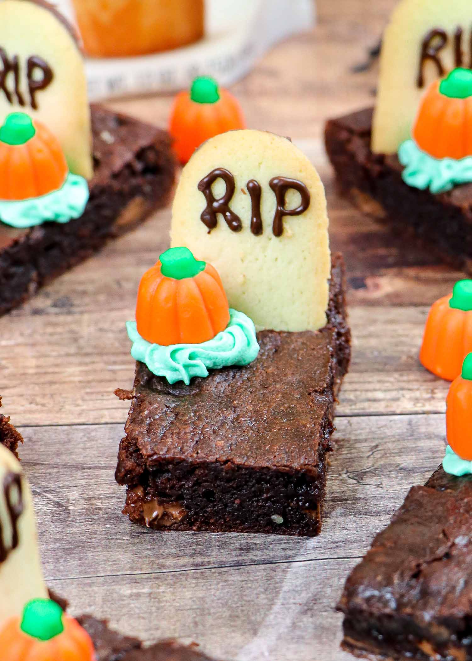 Halloween Brownies - Reduced Sugar Halloween Gravestone Brownies Recipe