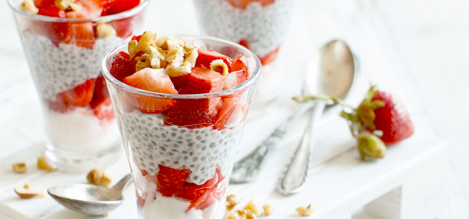Reduced Sugar Chia Pudding Strawberry Parfait Recipe