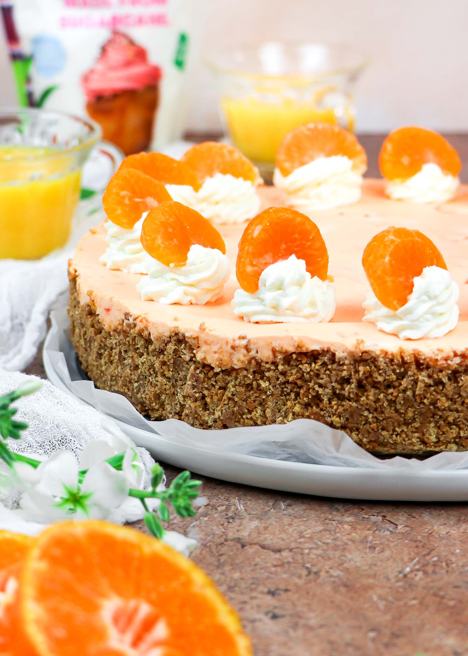 Reduced Sugar No Bake Orange Creamsicle Cheesecake Recipe