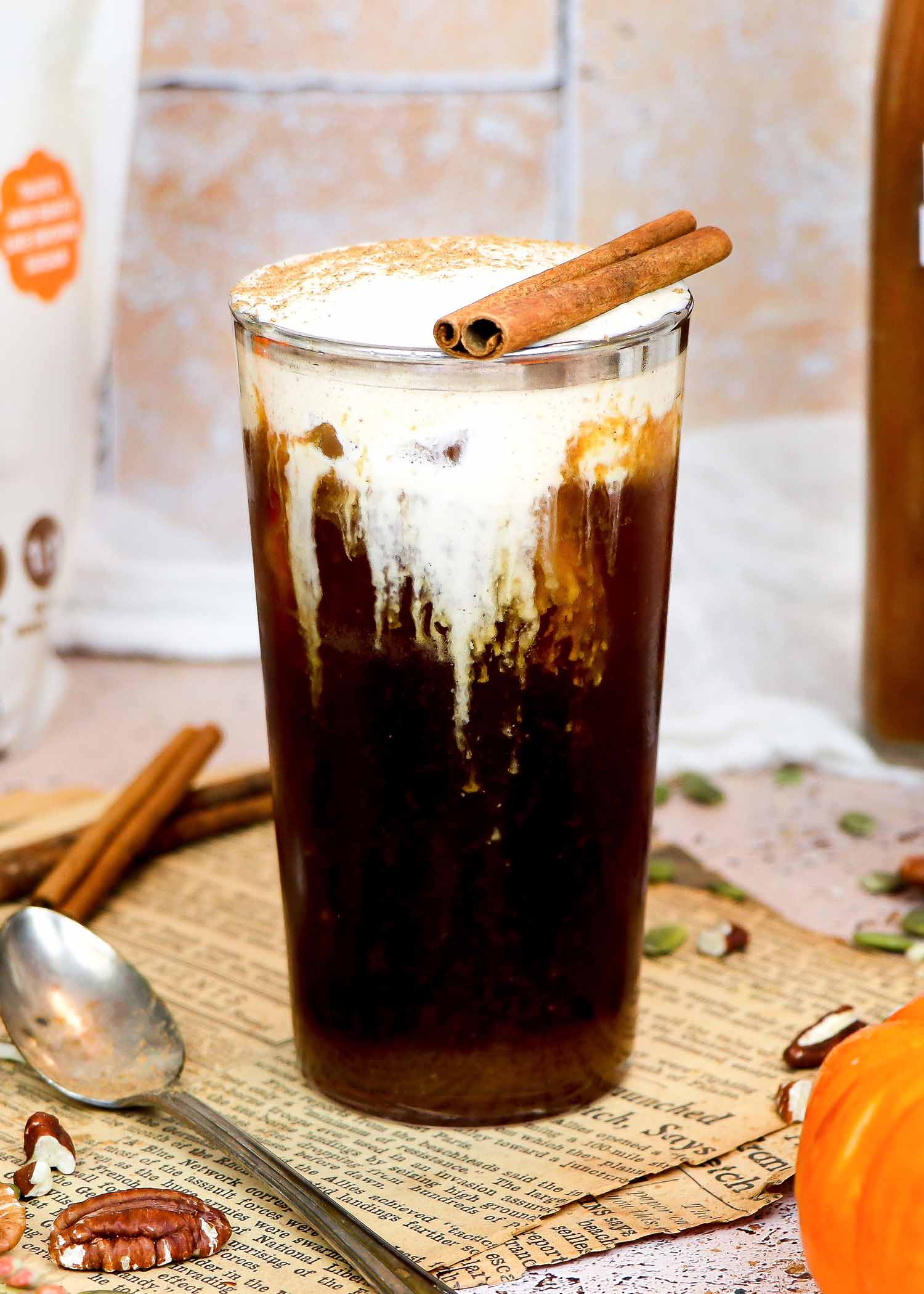 Reduced Sugar Pumpkin Pie Spice Iced Latte Recipe