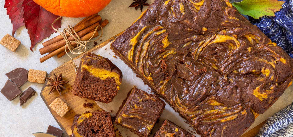 Low Sugar Pumpkin Chocolate Swirl Brownies Recipe