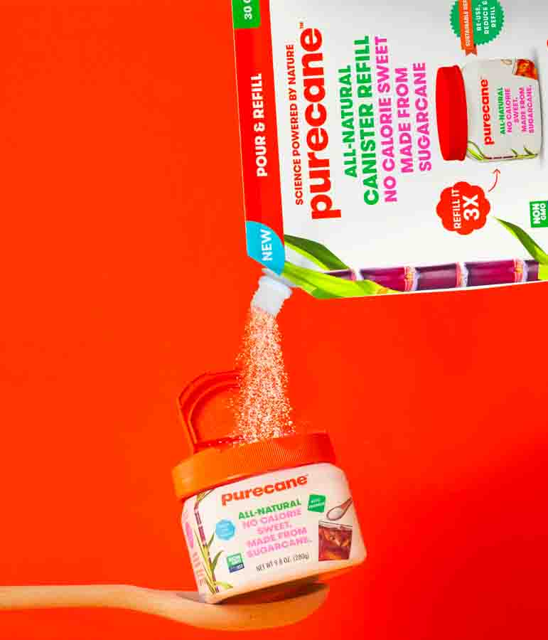 Purecane Zero Calorie Sweetener with Refillable Canister