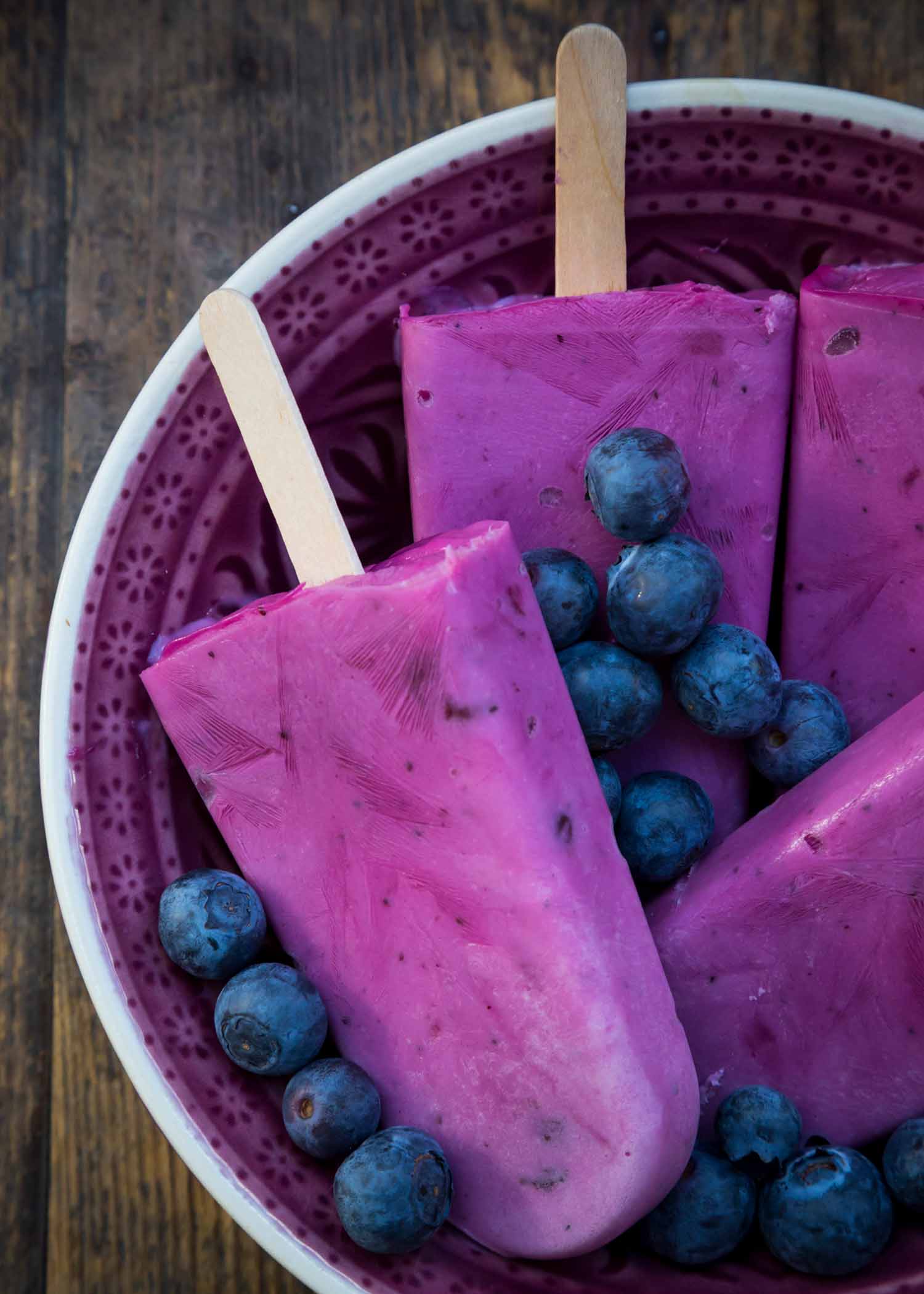 Reduced Sugar Blueberry Popsicle Recipe