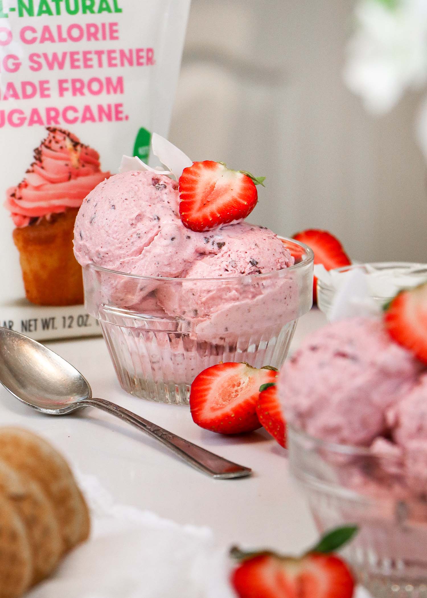 Low Sugar Strawberry Coconut Chocolate Chip Ice Cream Recipe